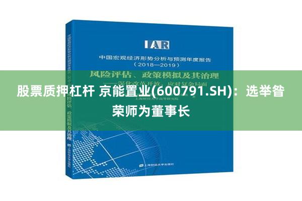 股票质押杠杆 京能置业(600791.SH)：选举昝荣师为董事长