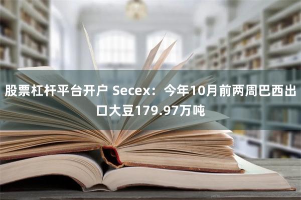 股票杠杆平台开户 Secex：今年10月前两周巴西出口大豆179.97万吨